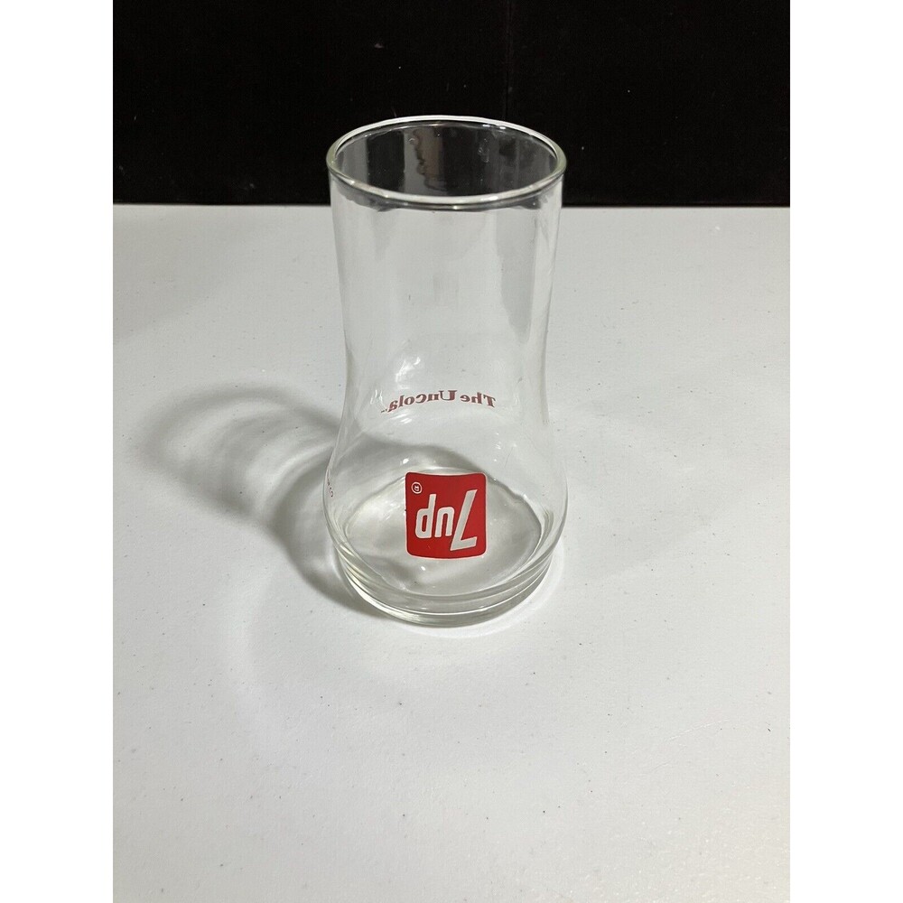 7UP The Uncola Glass Vintage Upside Down Retro Cup Tumbler 7-Up 7 Up Soda Pop